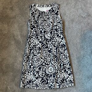 Eliza J Black and White Paisley Midi Dress